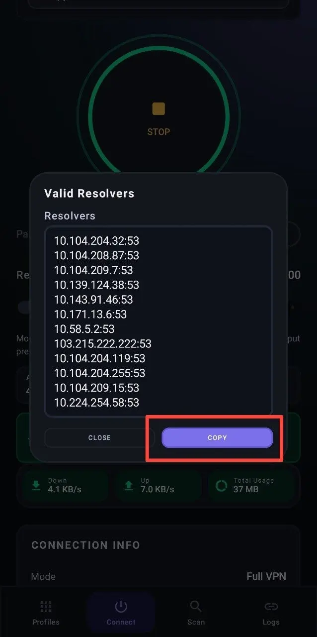Copy valid resolvers
