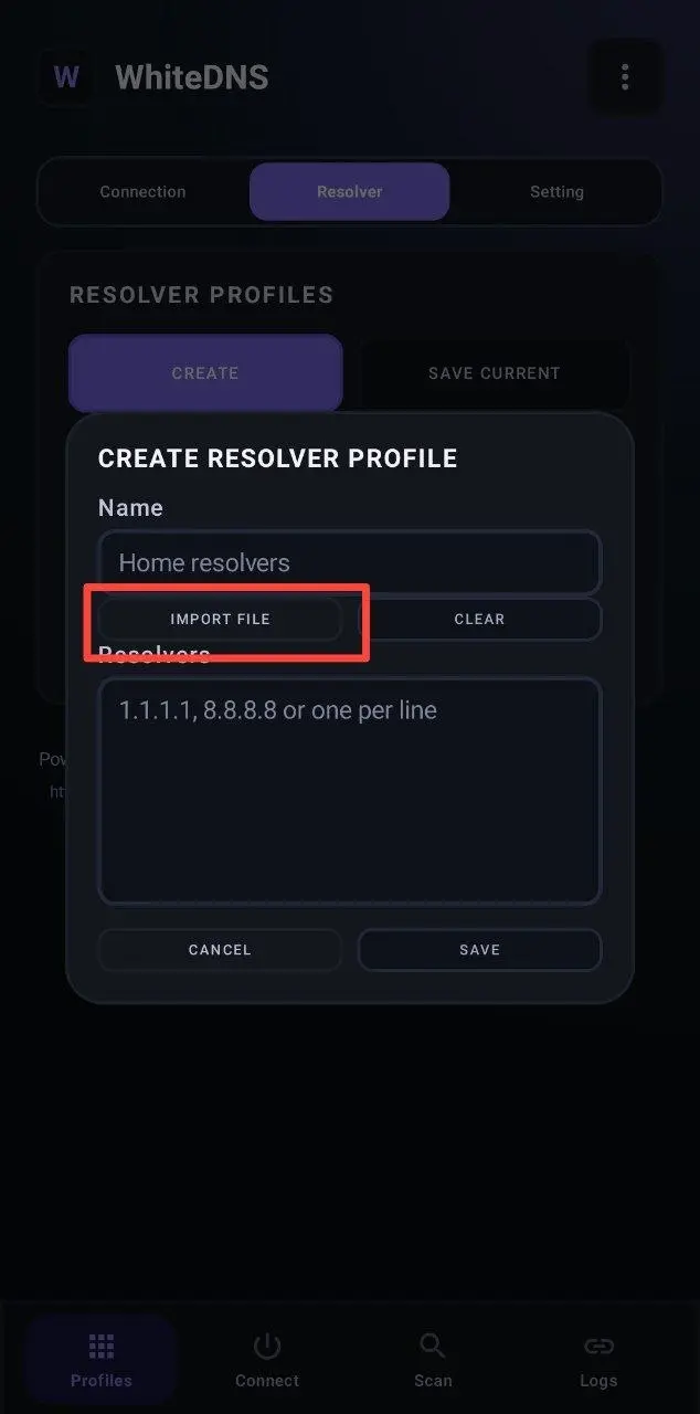 Import resolvers file
